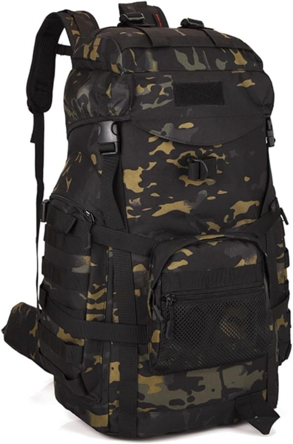 outdoor plus Extra Large Camping Backpack For Men, Military  Hiking 2 Daypack  Waterproof Backpacking Rucksack
